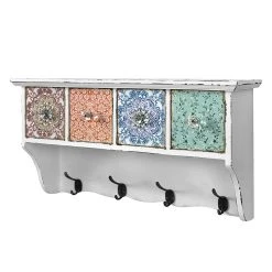 Maison Belfort Porte-manteaux mural Charminster - Paulownia partiellement massif