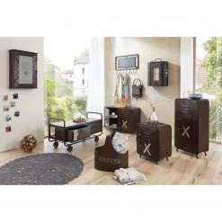 Home Design Porte-manteaux mural Karin - Métal - Noir -Vestiaires Soldes wandgarderobe karin metall schwarz 4339944