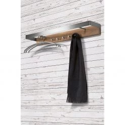 Loftscape Porte-manteaux mural Mc Nae II - Chêne massif / Acier inoxydable -Vestiaires Soldes wandgarderobe mc nae ii eiche massiv edelstahl 926742