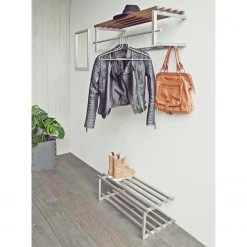 Loftscape Porte-manteaux mural Prune - Chêne massif / Acier inoxydable -Vestiaires Soldes wandgarderobe prune eiche massiv edelstahl 3067797